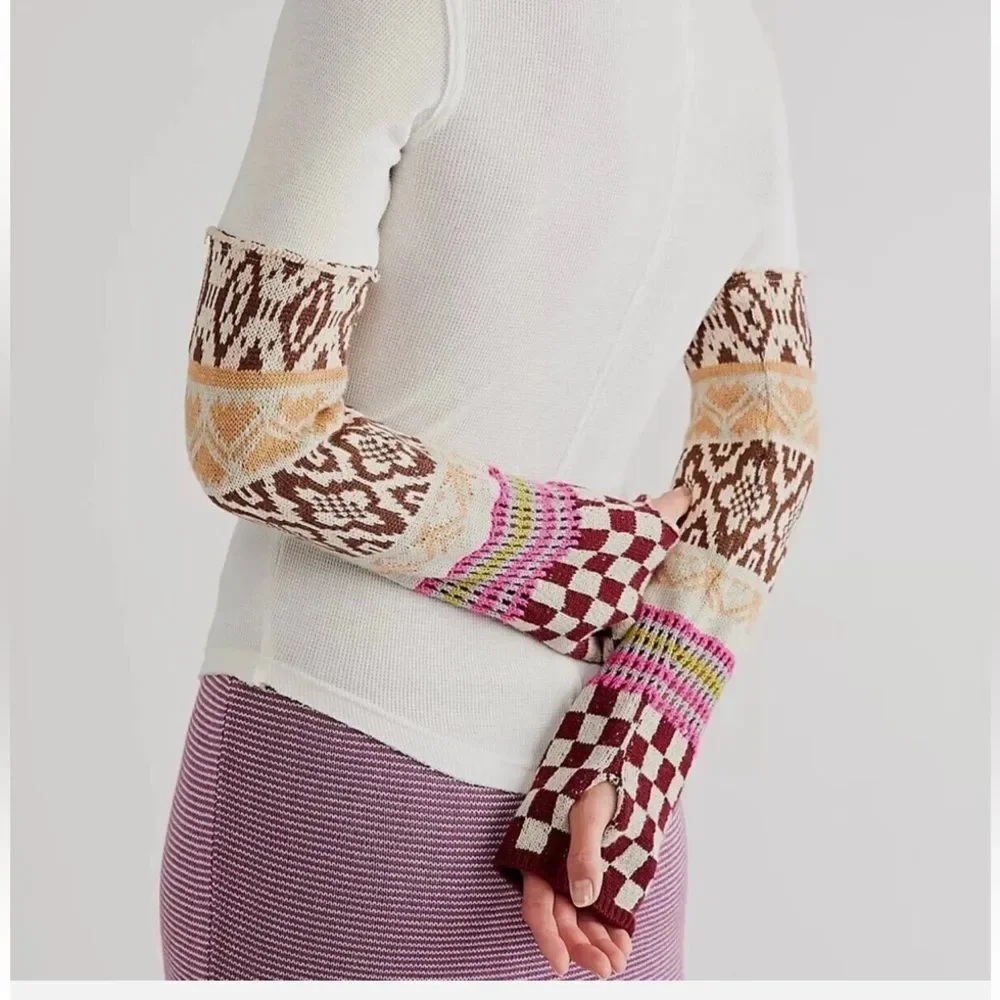 We The Free Free People Gorgeous Thermal Cuff Mock Slim Top, Ivory size XS